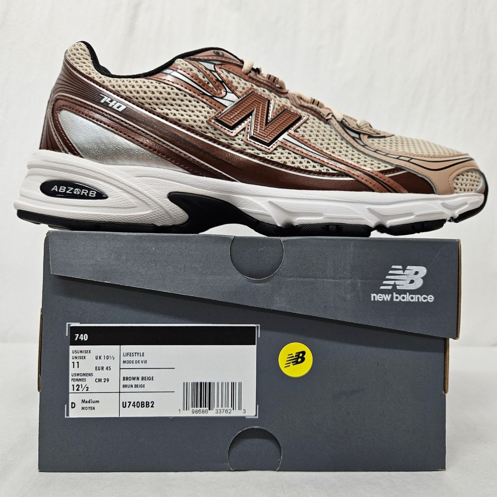 New Balance 740 Running Sneakers Retro U740BB2 Brown Beige Mesh Men's‎ Size 11